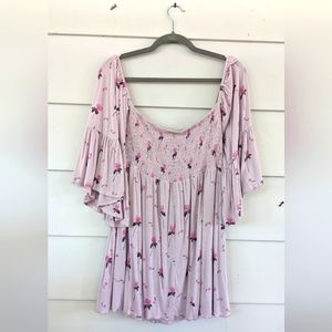 Free People Lana Tunic Top Cloud Berry Combo, Size L